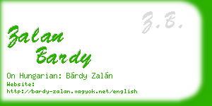 zalan bardy business card